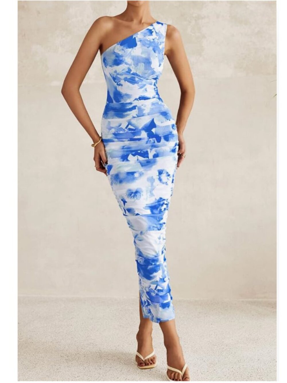 Floral One Shoulder Maxi Dress